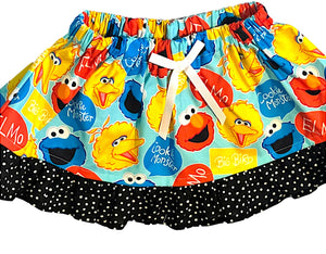 Elmo and Cookie Monster Cropped Top and Skirt Set